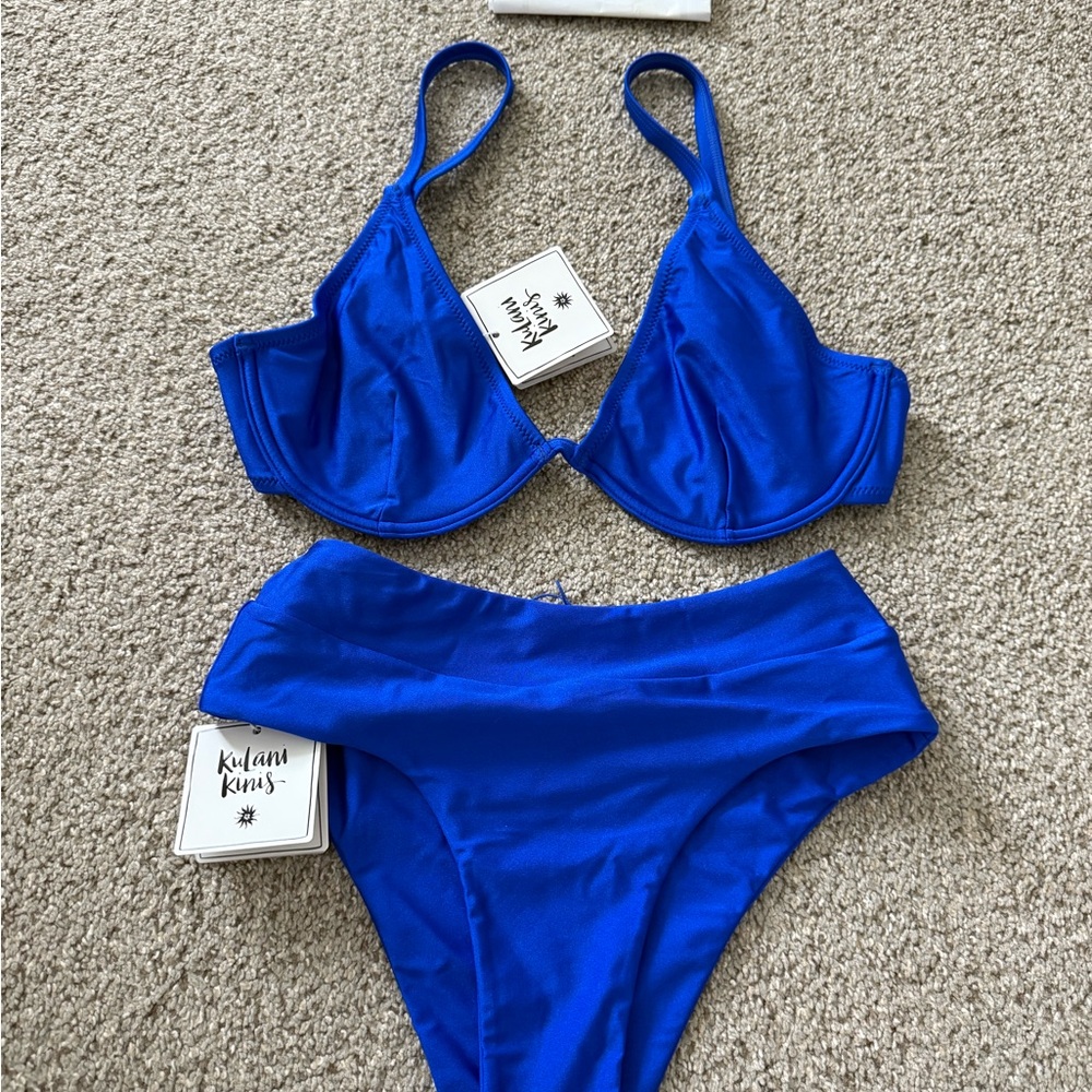 Kulani Kinis Vibrant Royal Blue Underwire Bikini Set